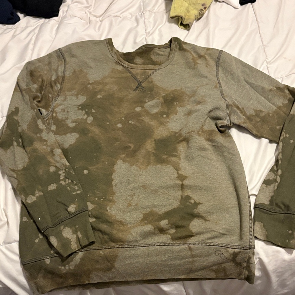 Men's Olive and Beige Sweater